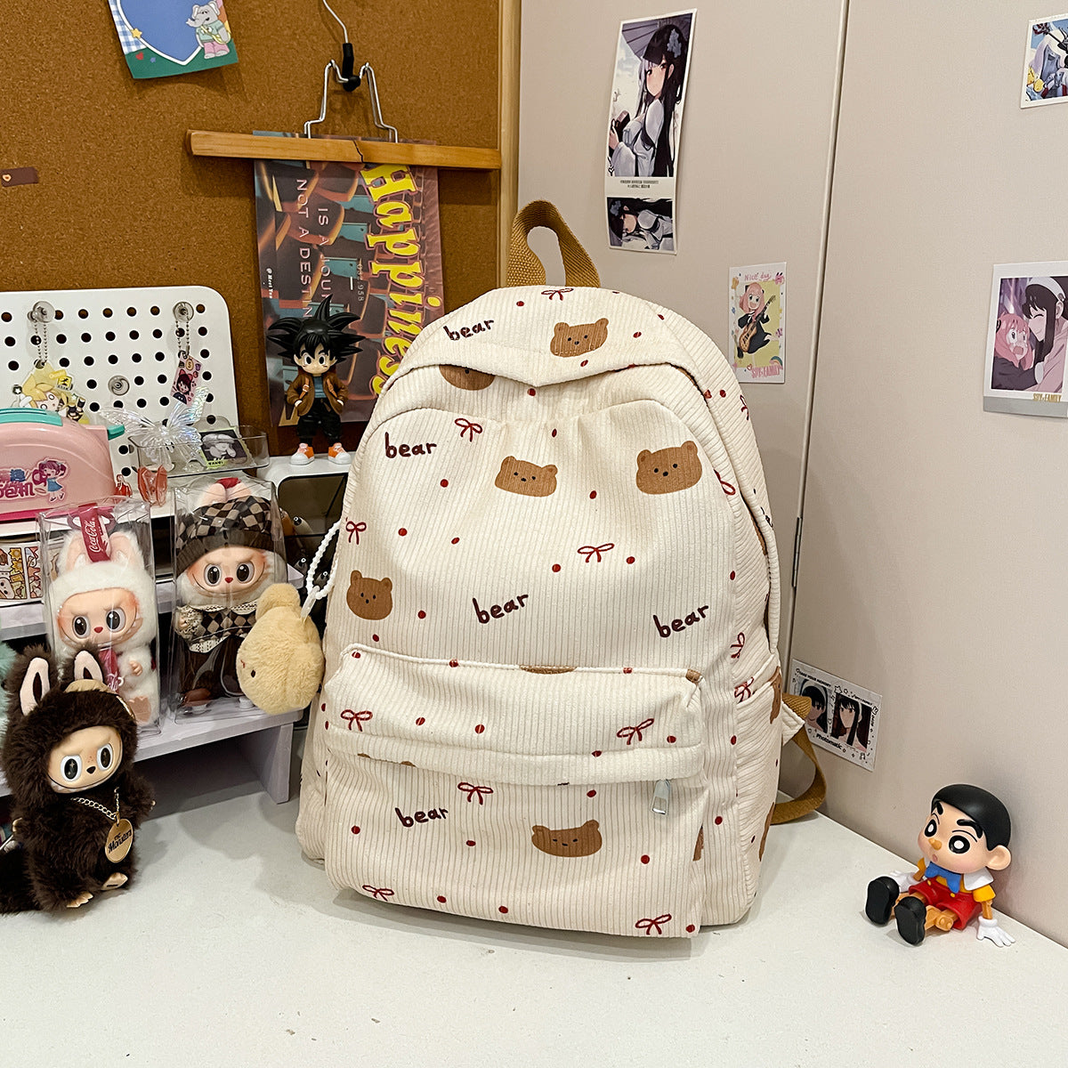 Rucksack mit Verspieltem Bärenmotiv und Praktischen Fächern Brehn