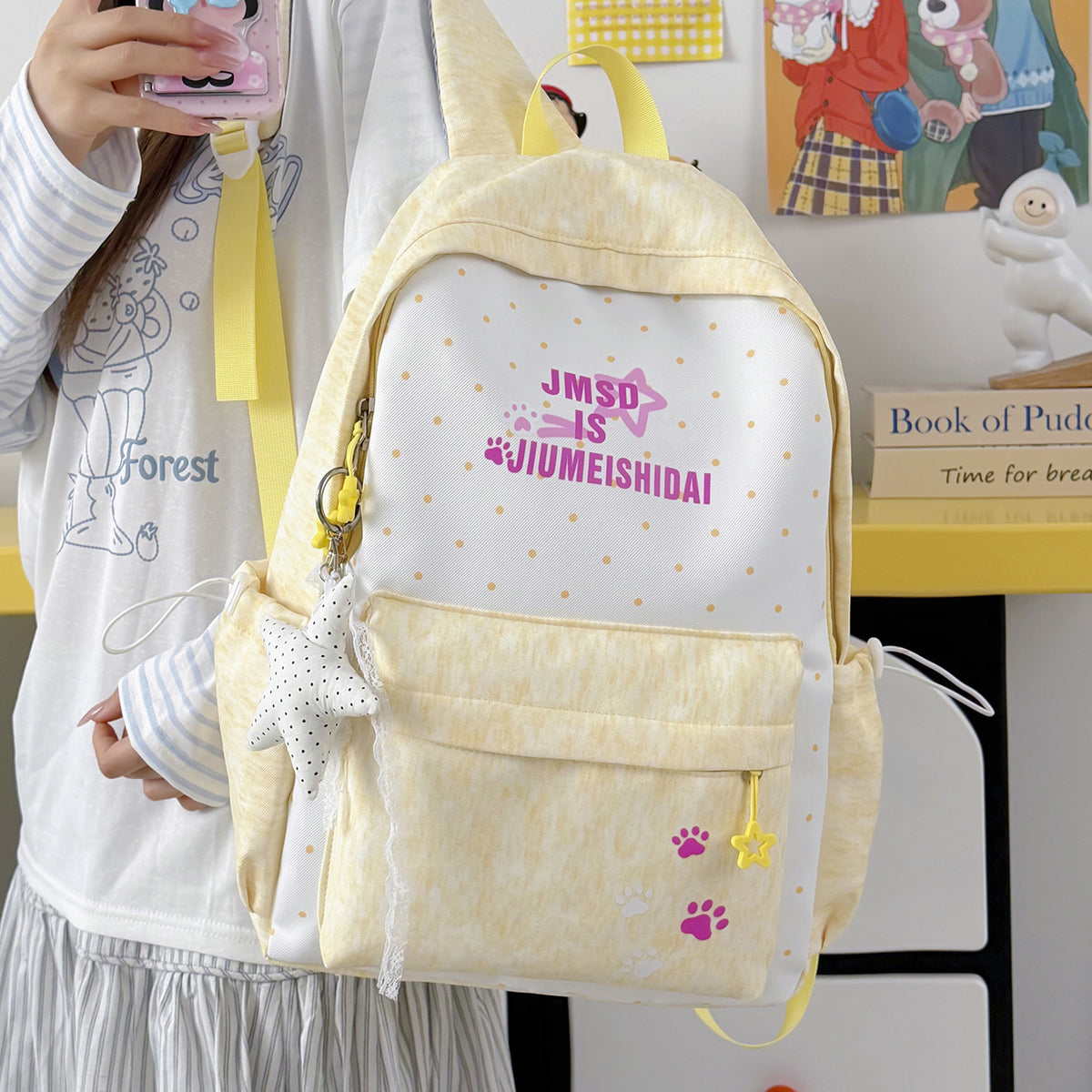 Stylische gepunktete Druck-Rucksack Brehn