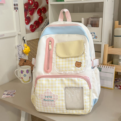 Stilvolles Gingham-Druck-Rucksack Brehn