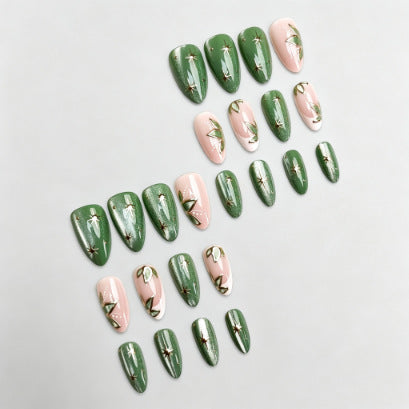 Botanische Florale Press-On Nagelspitzen Brehn