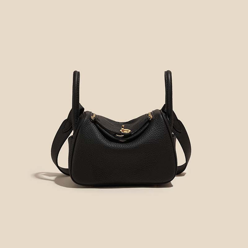 Strukturierte Lederhandtasche Brehn