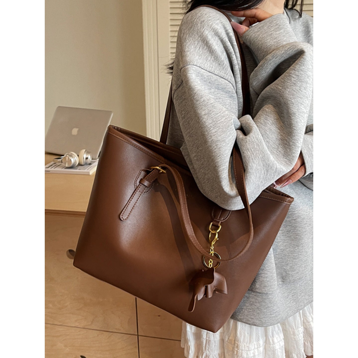 Elegante Leder Tote Bag Brehn