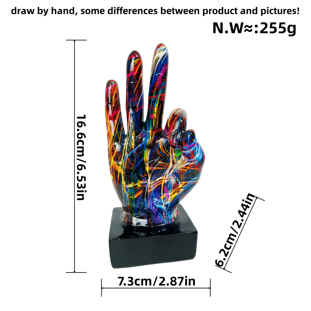 Stylische Hand-Skulpturen mit buntem Design Brehn