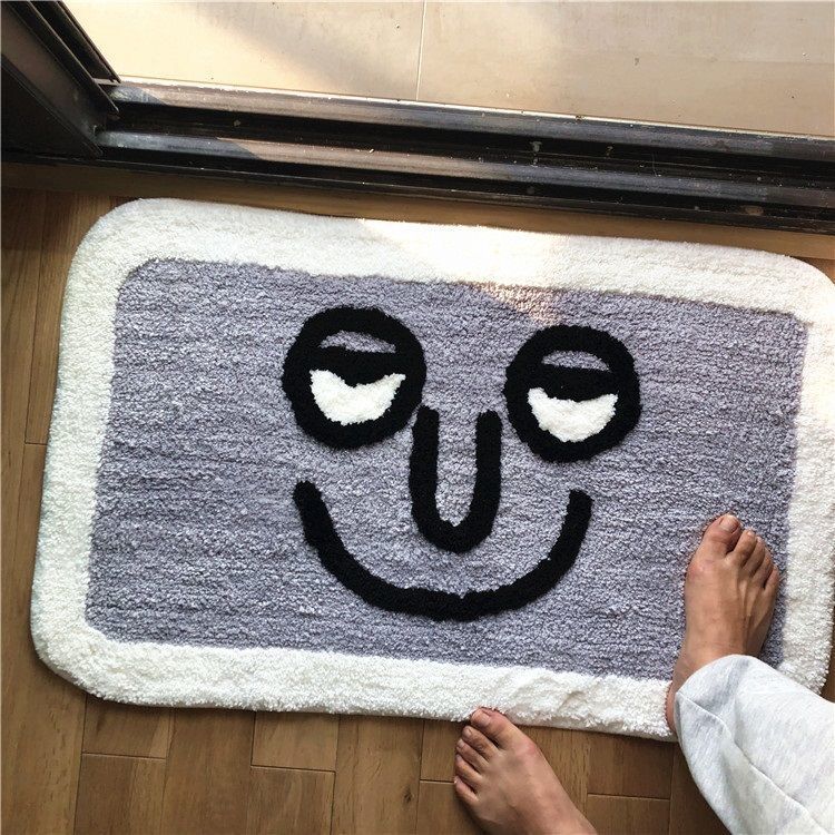 Plush Cartoon Tiger Absorbent Bath & Entry Rug with Non-Slip Backing