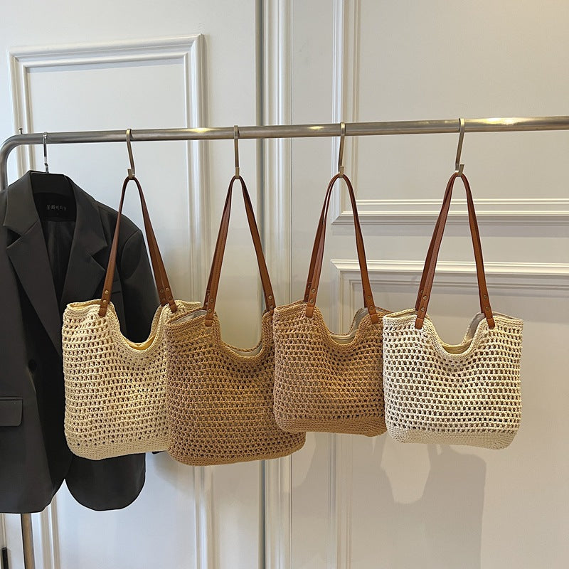 Handgewebte Seegras Strandtasche