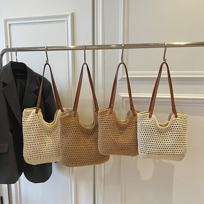 Handgewebte Seegras Strandtasche