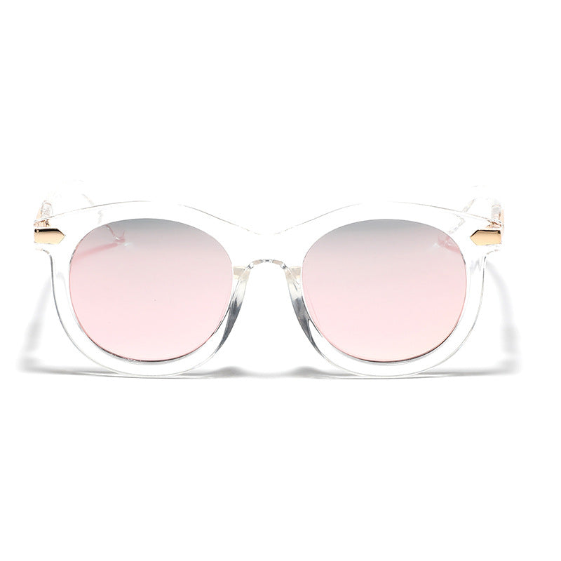 Damen modische Sonnenbrille mit transparentem Rahmen und goldenen Akzenten Brehn