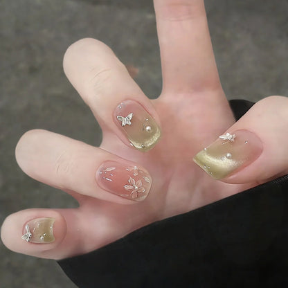 Floral Butterfly Press-On Nagelkunst Brehn