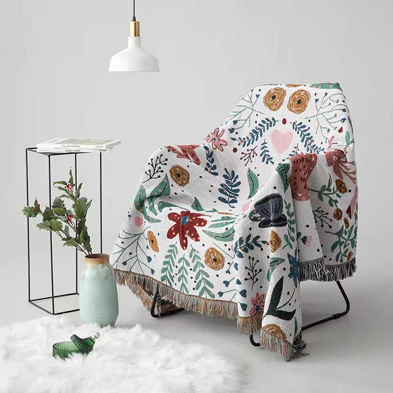 Blumenmuster Cozy Strick-Wurfdecke