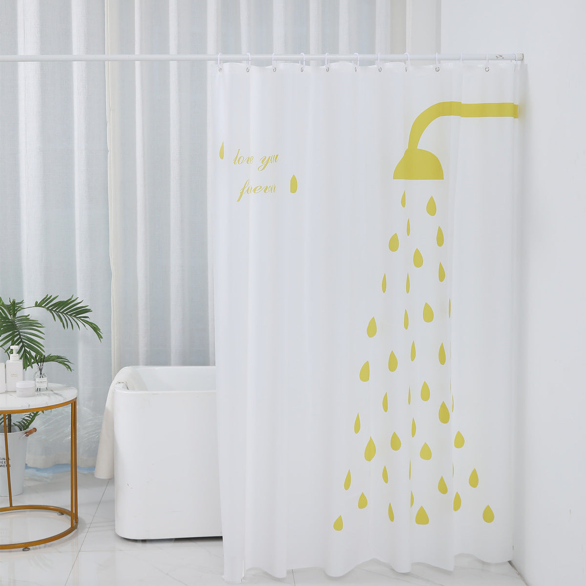 Inspirierende Wasser Tropfen Duschvorhang Brehn