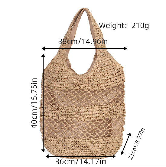 Handtasche Aus Geflochtenem Naturmaterial mit Quastendetails Brehn