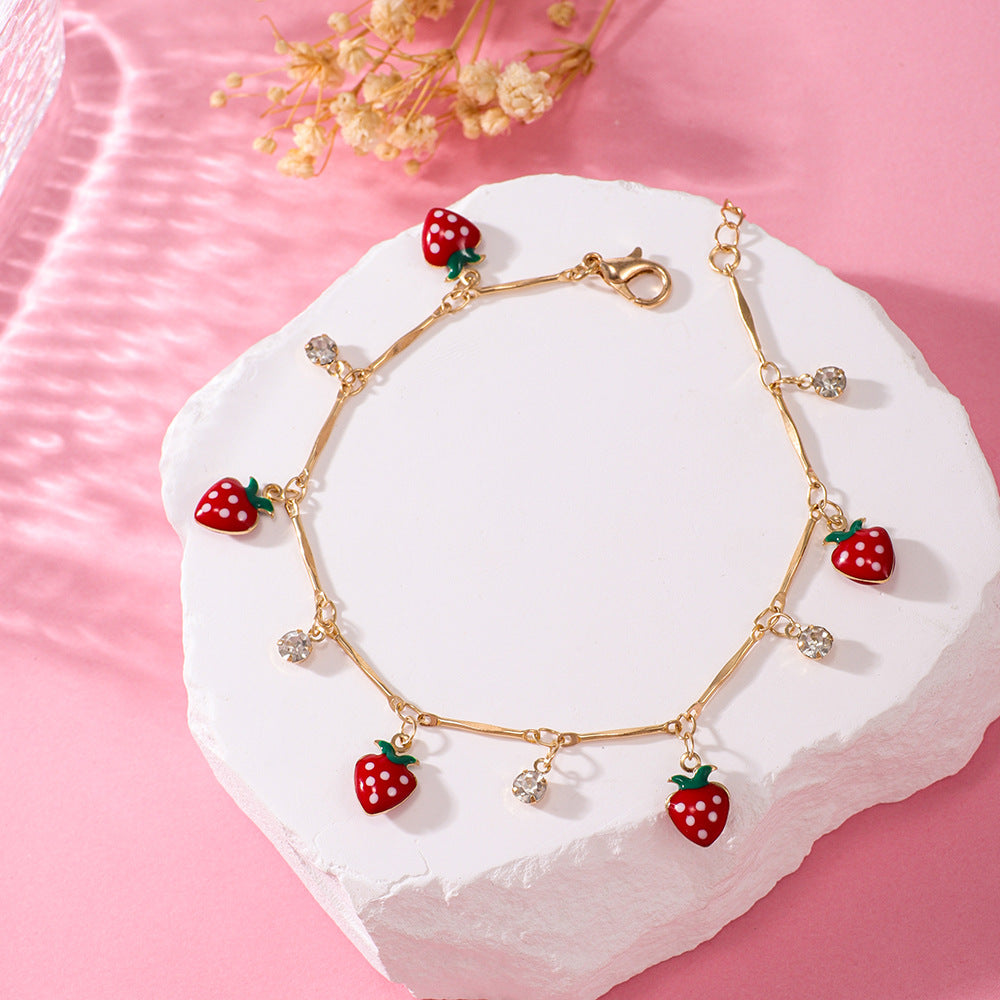 Erdbeer Charm Armband Brehn