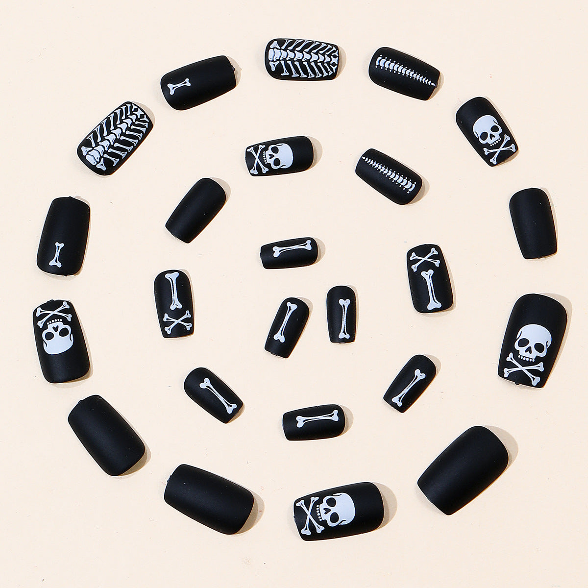 Gothic-Skelett-Themen-Nagelkunstverlängerungen Brehn