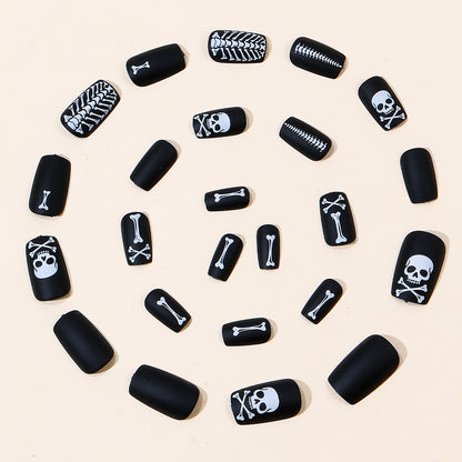 Gothic-Skelett-Themen-Nagelkunstverlängerungen Brehn