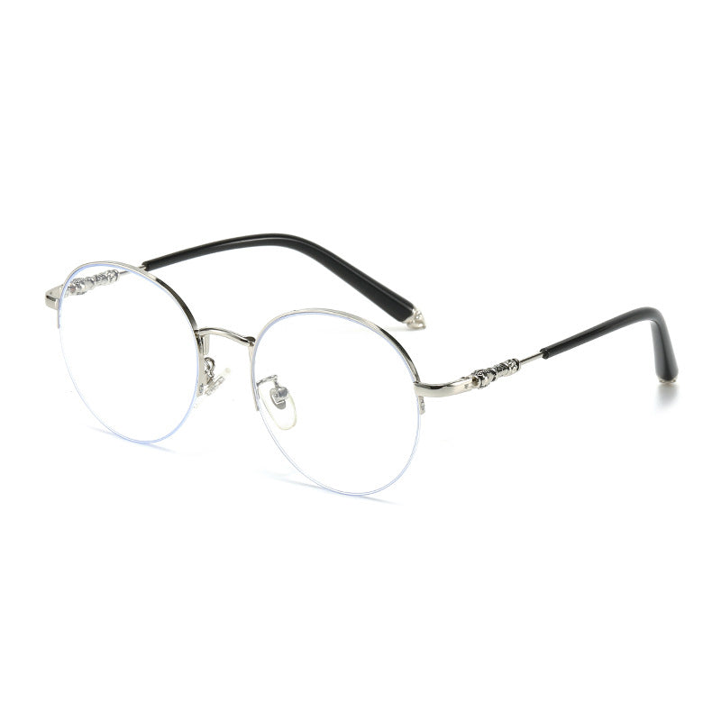 Damen runde Sonnenbrille mit elegantem Metallrahmen und komfortablen Nasenpads Brehn