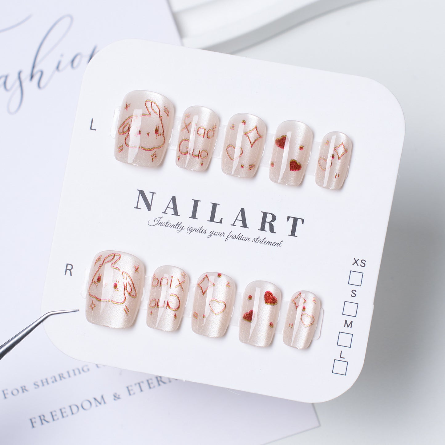Künstlerisches Tier-Themen Press-On Nagelset Brehn