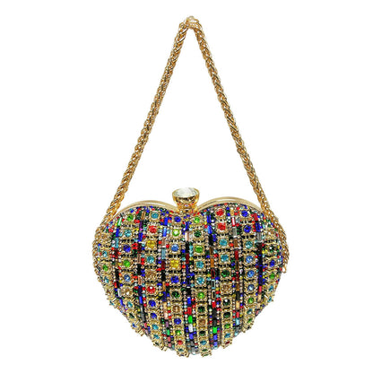 Rhinestone-besetzte Herz-Clutch