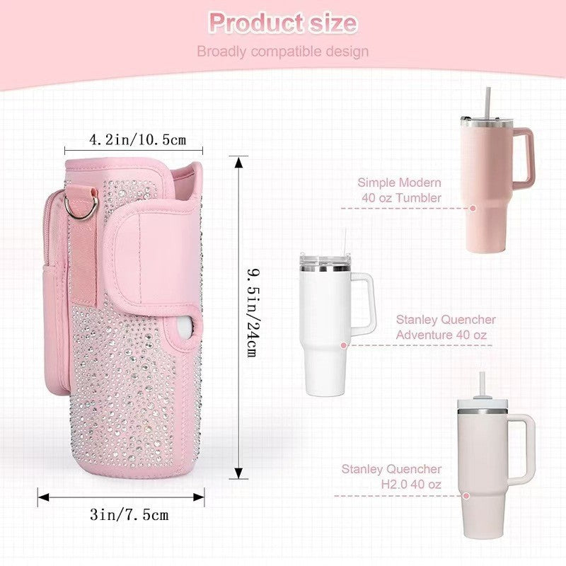 Damen Glitzernde Trinkbehältertasche mit vielseitiger Funktionalität Brehn