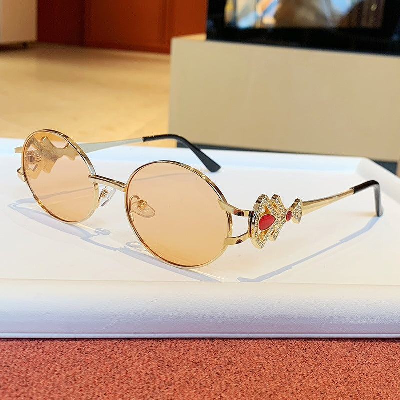 Damen elegante rechteckige Sonnenbrille mit glamourösen Verzierungen Brehn