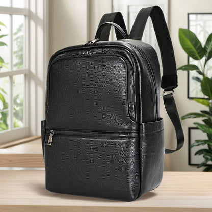 Premium Leder Mehrere Fächer Rucksack