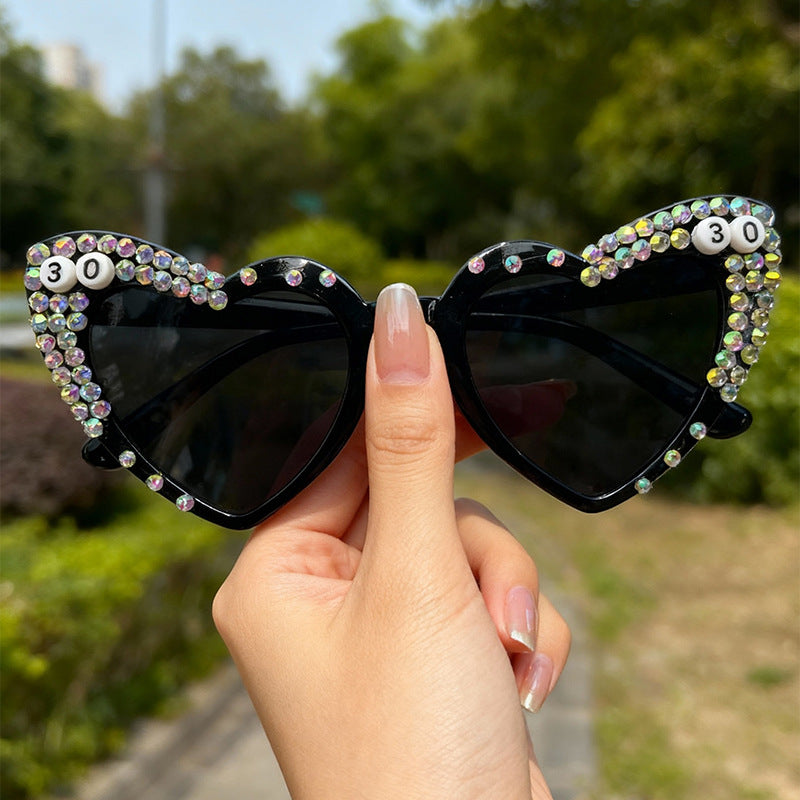 Herzförmige mit Strass verzierte Sonnenbrille Brehn