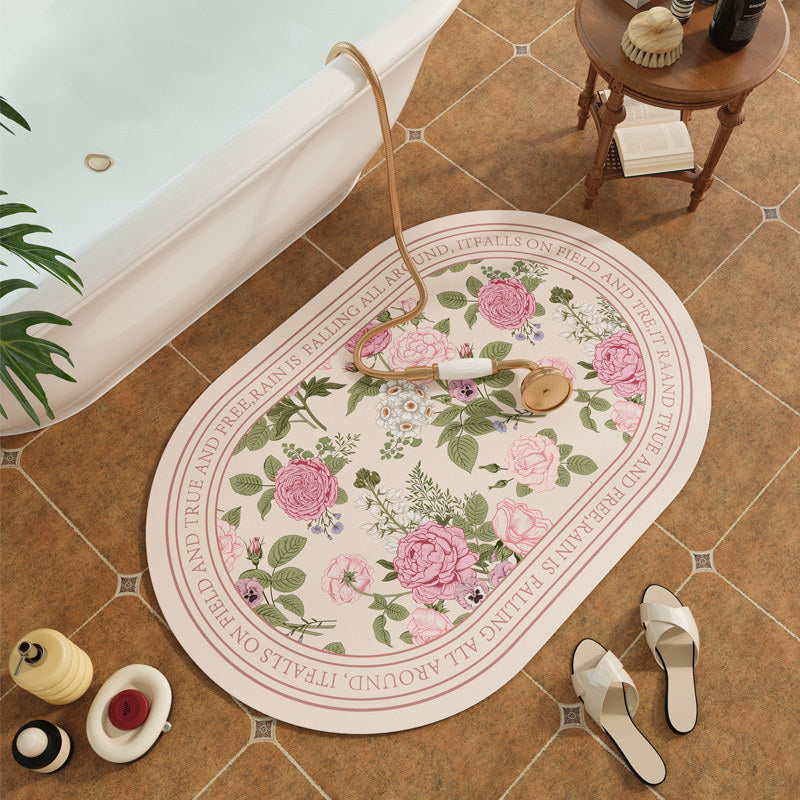 Dekorativer floral bedruckter Badeteppich