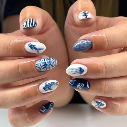 Künstlerisches Meer-Themen Press-On Nagelset