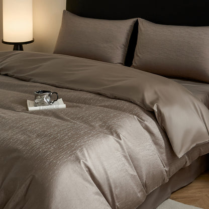 Wendbares Satin Bettbezug-Set mit subtiler strukturierter Jacquard