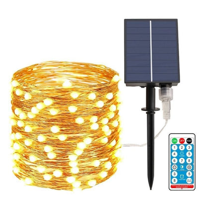 Solar Kupferdraht Feen Lichterkette mit Dual Stake Panels Brehn