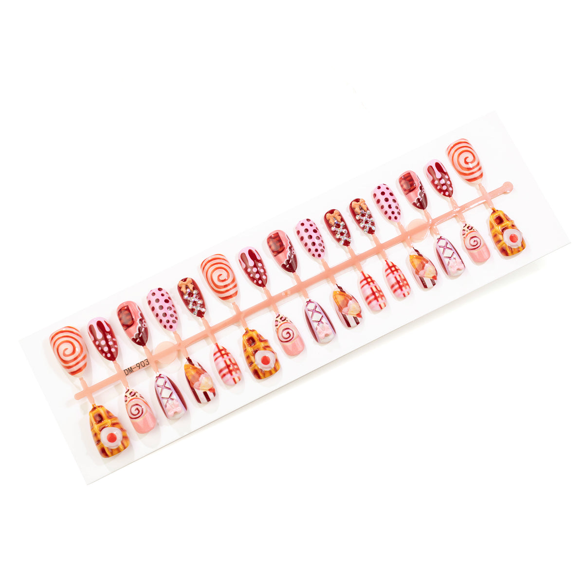 Künstlerisches von Desserts inspiriertes Press-On-Nagelset Brehn