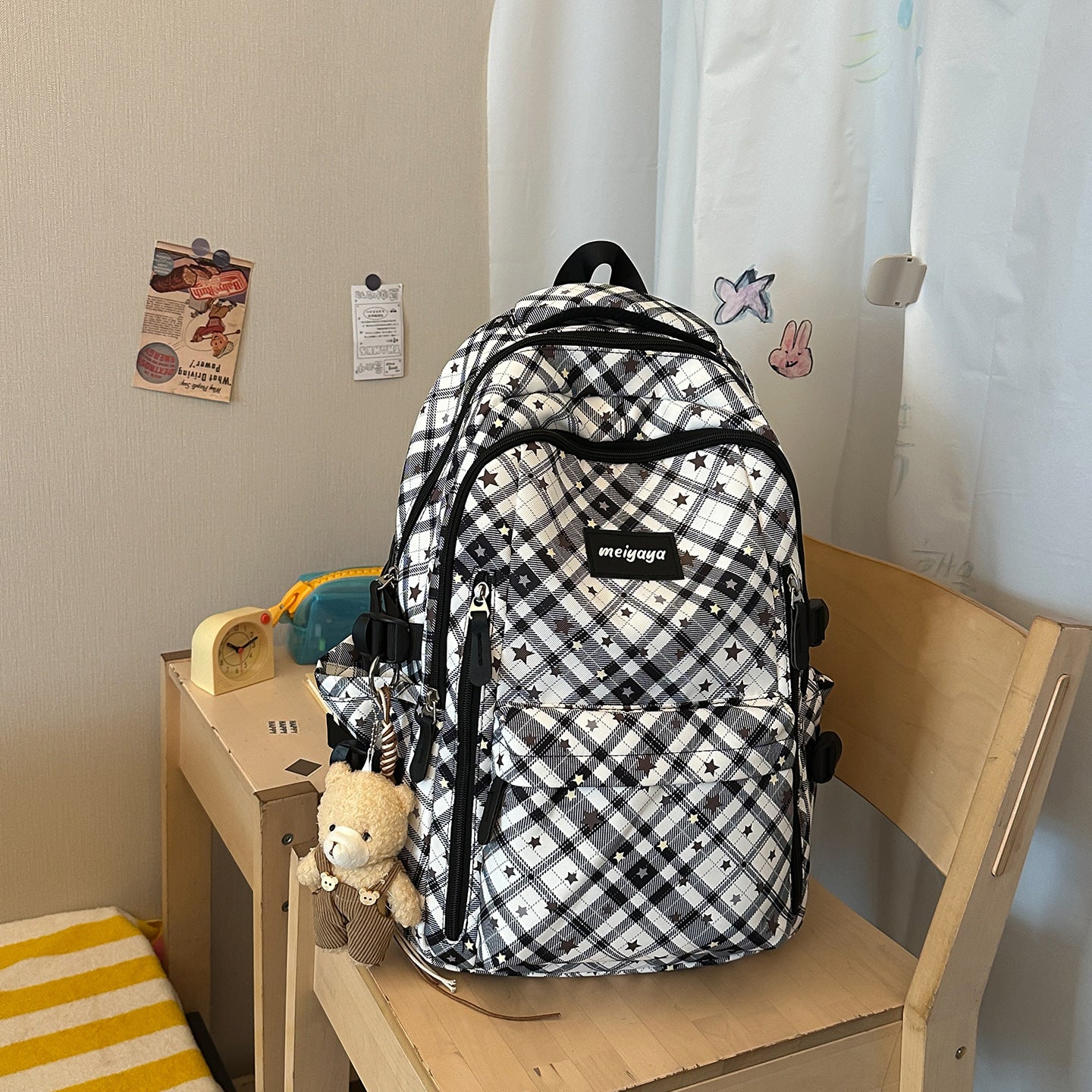 Verspielt kariertes Muster Rucksack