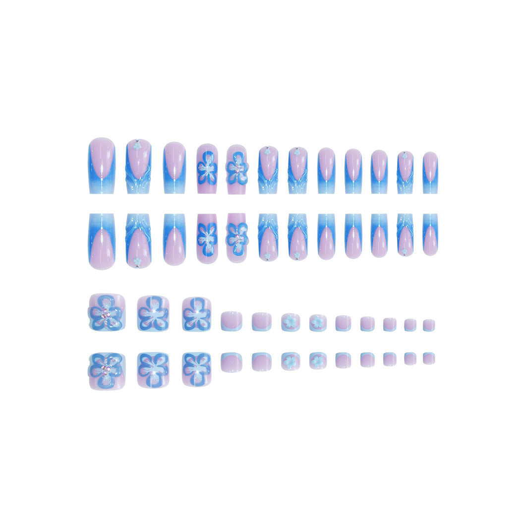 Floral 3D Press-On Nail Art Extensions Brehn