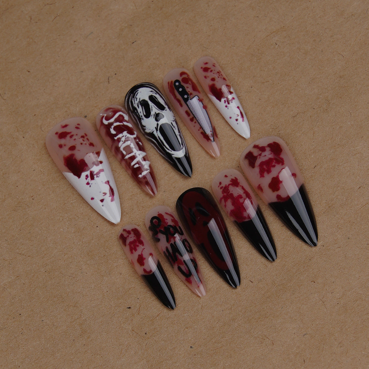 Halloween Kunstnagelset mit Gruseldesign Brehn
