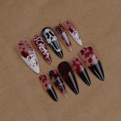 Halloween Kunstnagelset mit Gruseldesign Brehn