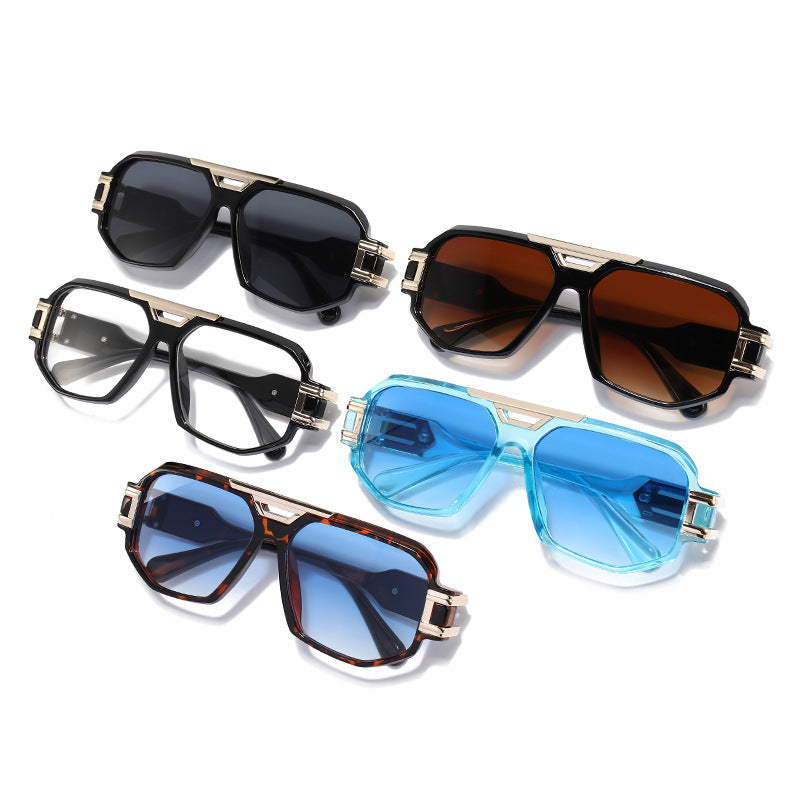 Statement Quadratrahmen Sonnenbrille mit dekorativen goldenen Akzenten Brehn