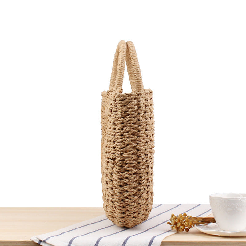 Strandtasche Aus Robustem Geflochtenem Material mit Modernem Kreismodell Brehn