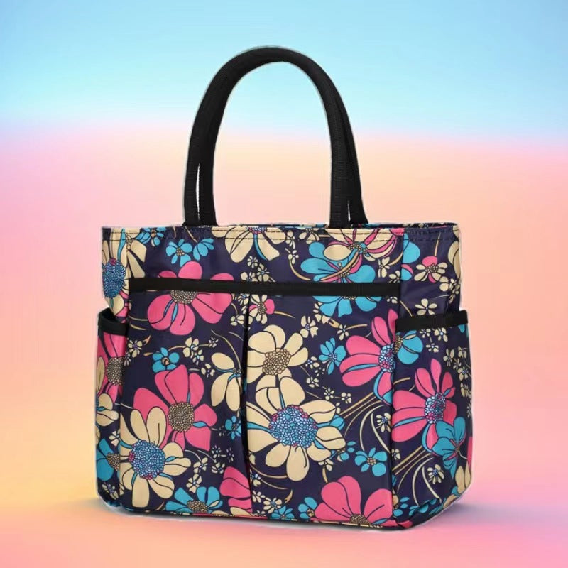 Multi-Pocket Candy Print Tote Bag Brehn