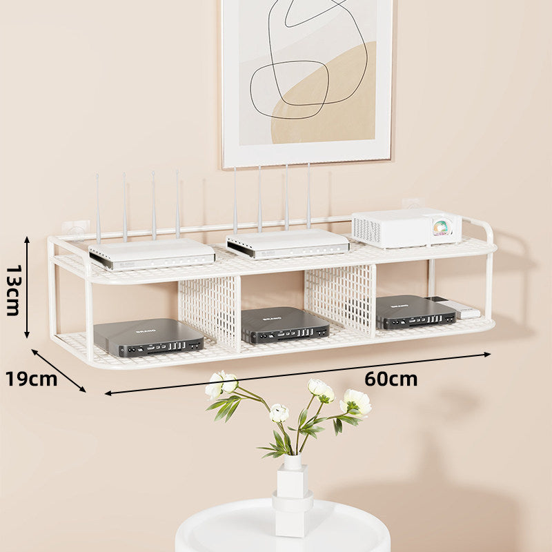 Wandmontierte belüftete Stahl-Dual-Tech-Regal für Router und Mediaplayer