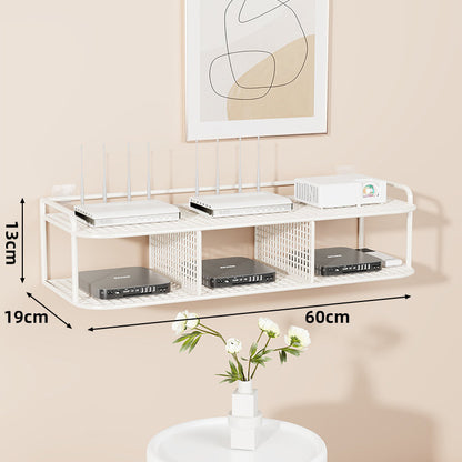 Wandmontierte belüftete Stahl-Dual-Tech-Regal für Router und Mediaplayer