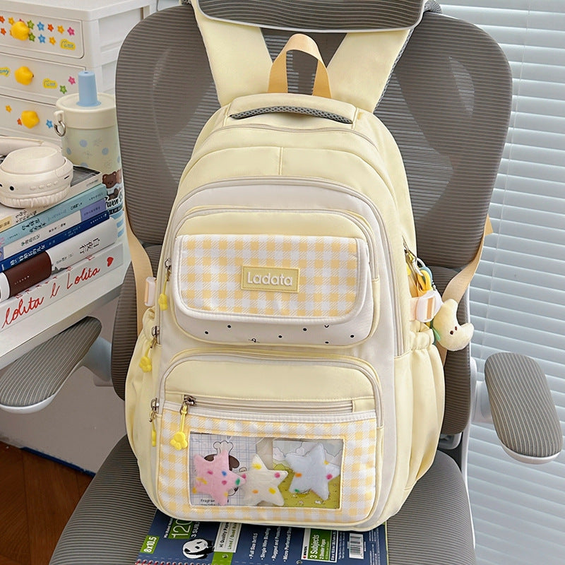 Verspielt Gingham-Muster Rucksack