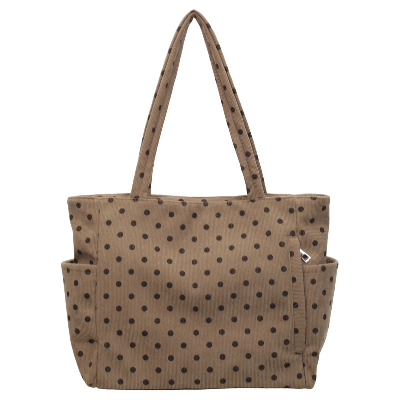Geräumige Pünktchen-Canvas-Tasche