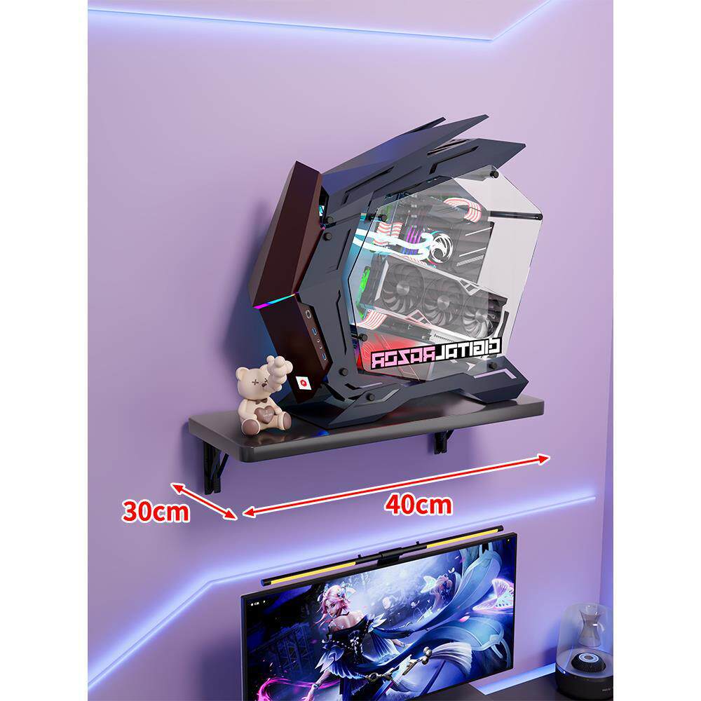 Wandmontage-Schwimmregal für Mid-Tower-Gaming-PC mit verstärkten Halterungen