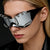 Damen extravagante Sonnenbrille mit einzigartigem Ketten-Design Brehn