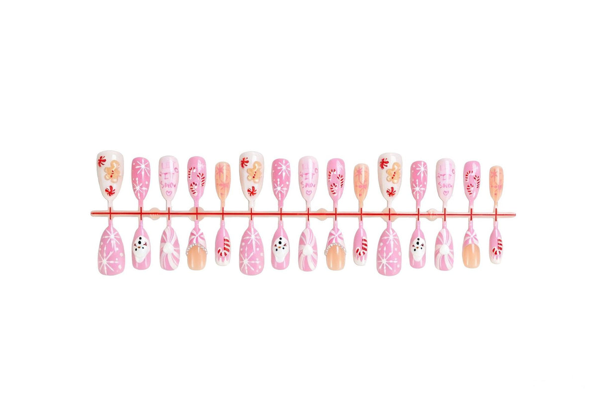 Kunstnagelset mit festlichen Weihnachtsdesigns und glamourösen Akzenten Brehn