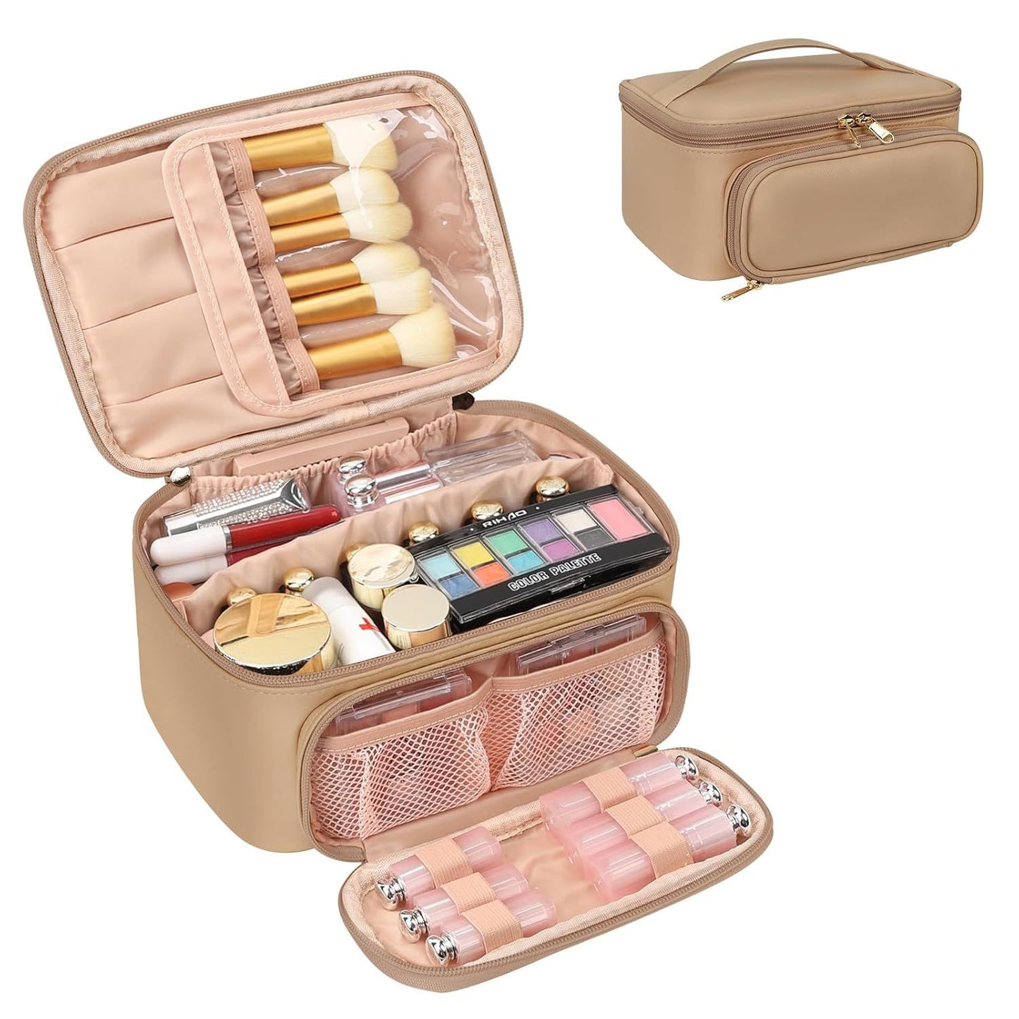Kosmetik Organizer mit Fächern und Spiegel Brehn