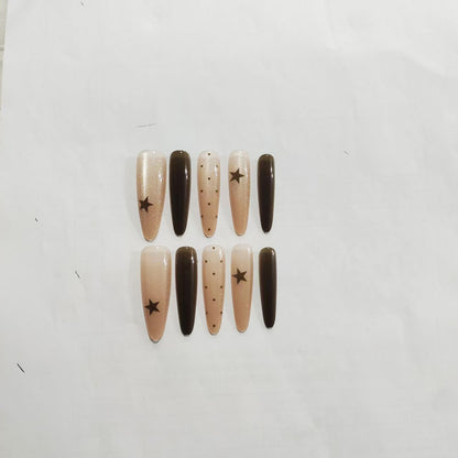 Künstlerisches Stern Design Press-On Nagel Set Brehn