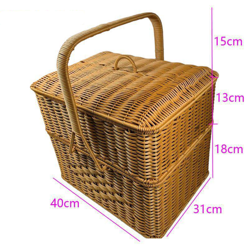Multi-Layer Woven Picnic Storage Basket Brehn