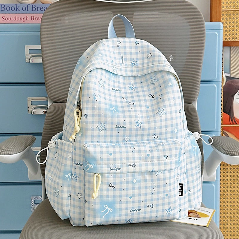 Stylische karierte Druck Rucksack Brehn