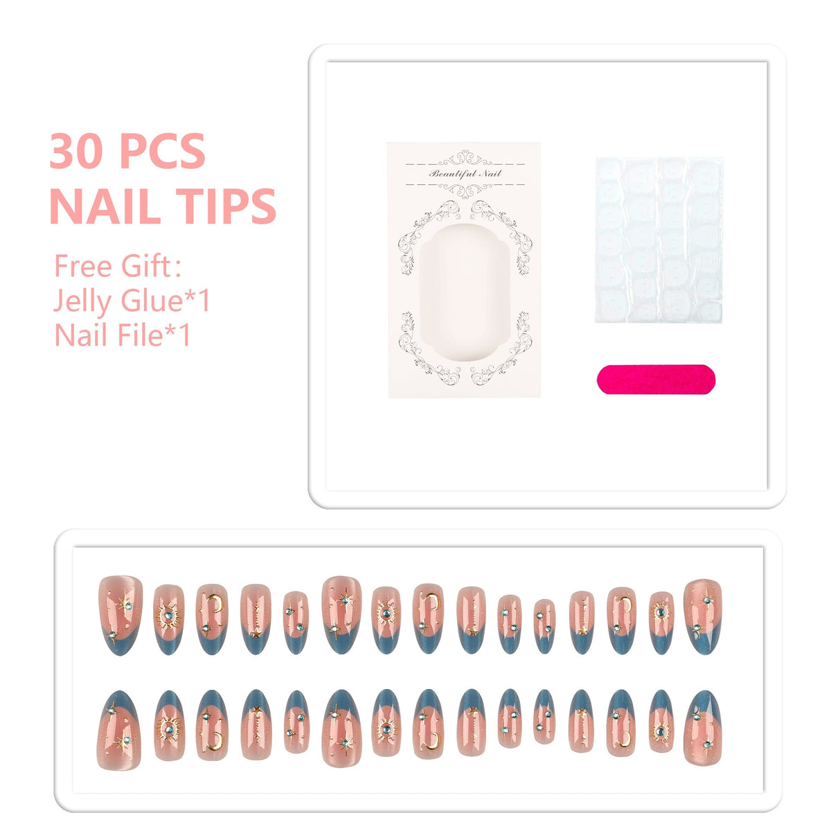 Dekoratives Press-On Nagelset