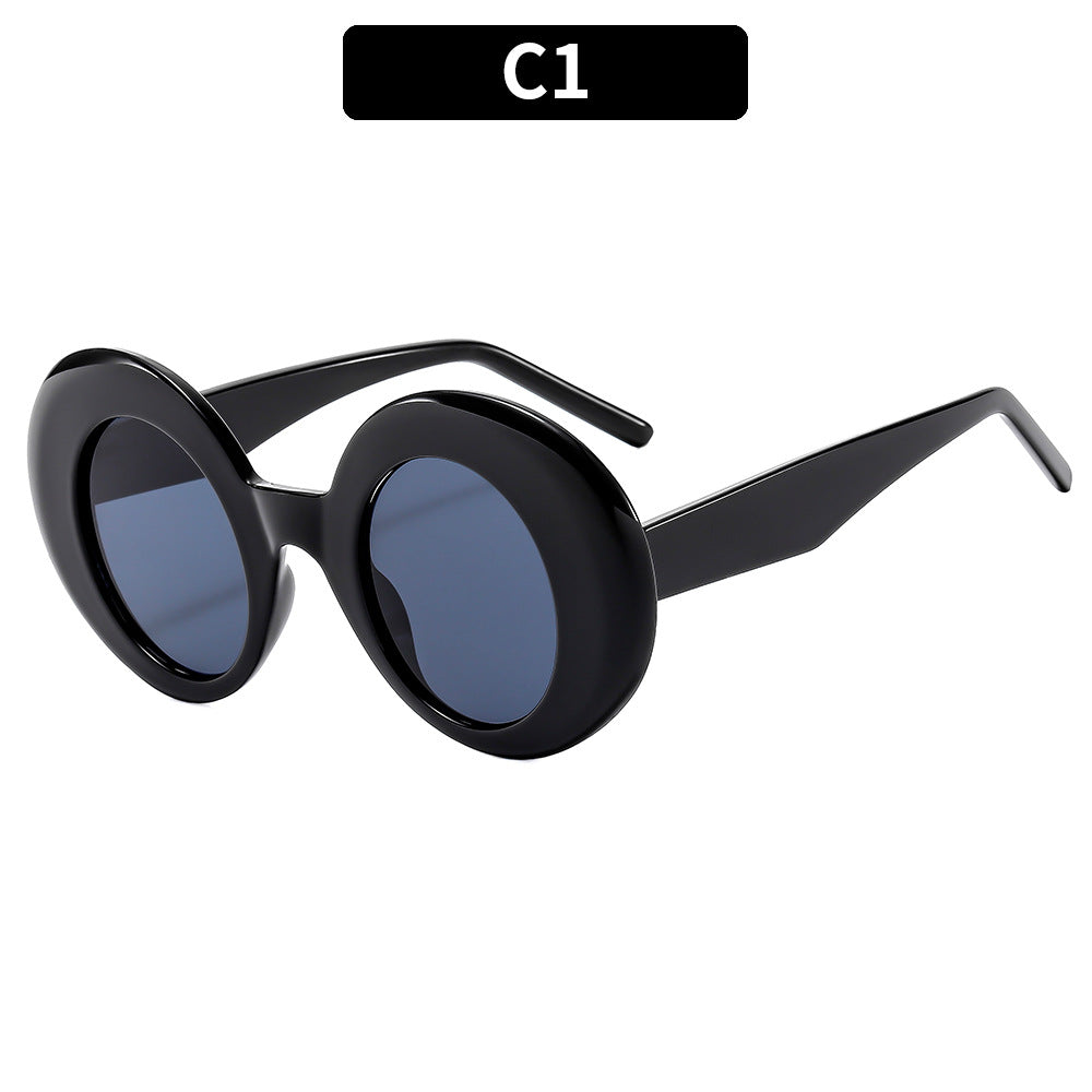 Überdimensionale Rundrahmen-Sonnenbrille